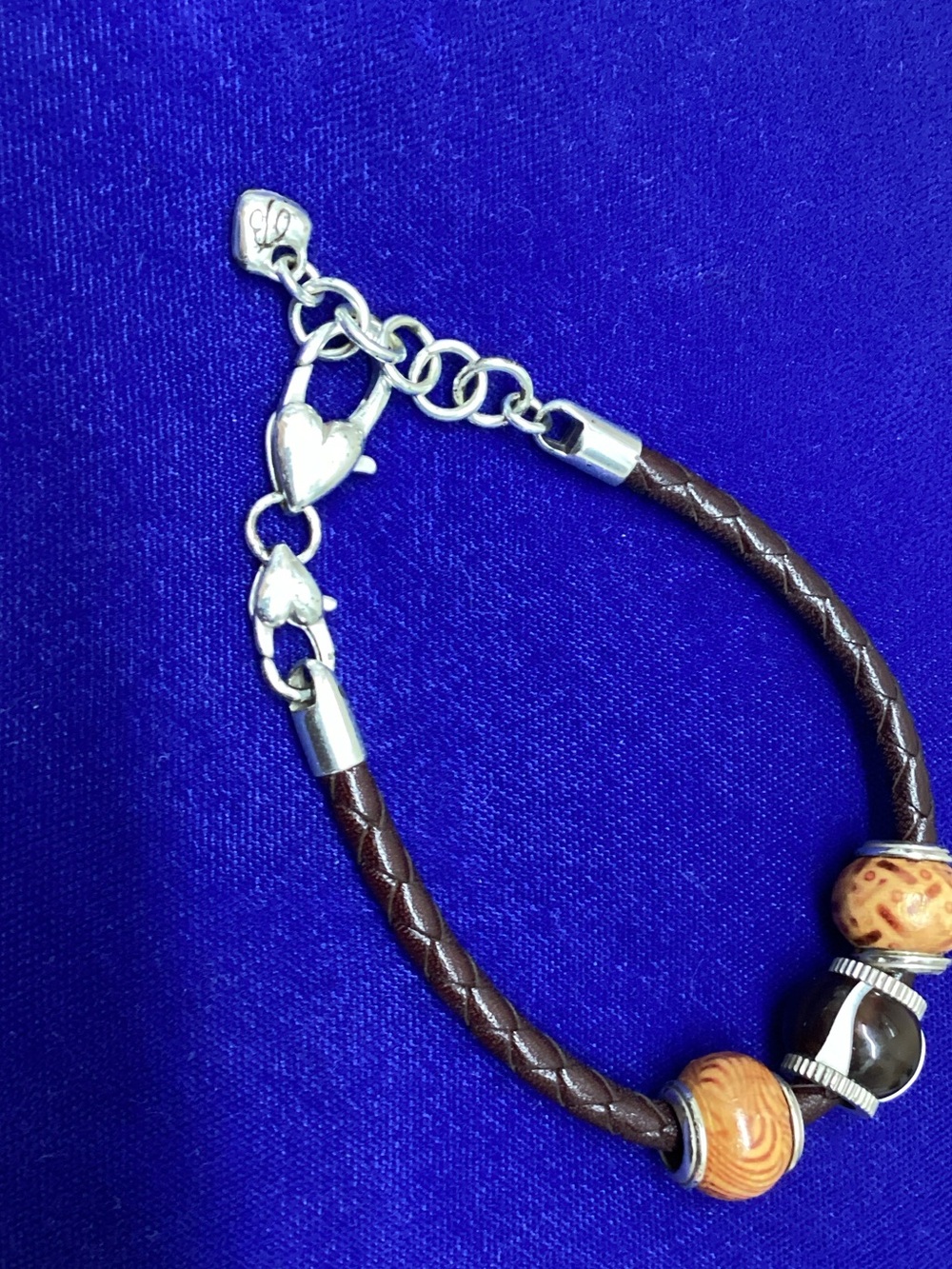 Brighton Brown Braided Leather Bracelet with Wooden Beads - Picture 2 of 6